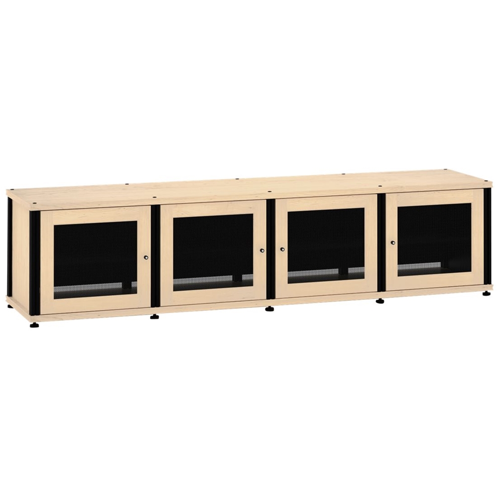 Left View: Salamander Designs - Synergy TV Cabinet for Most Flat-Panel TVs Up to 90" - Dark Walnut/Black Post