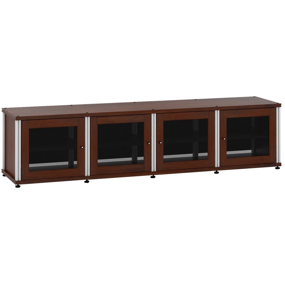 Left View: Salamander Designs - Synergy TV Cabinet for Most Flat-Panel TVs Up to 90" - Aluminum/Dark Walnut
