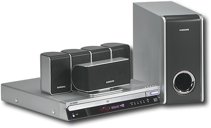 Best Buy Samsung 800w 5 1 Ch Home Theater System With Usb Port 5 Disc Dvd Cd Divx Player Silver Ht P38