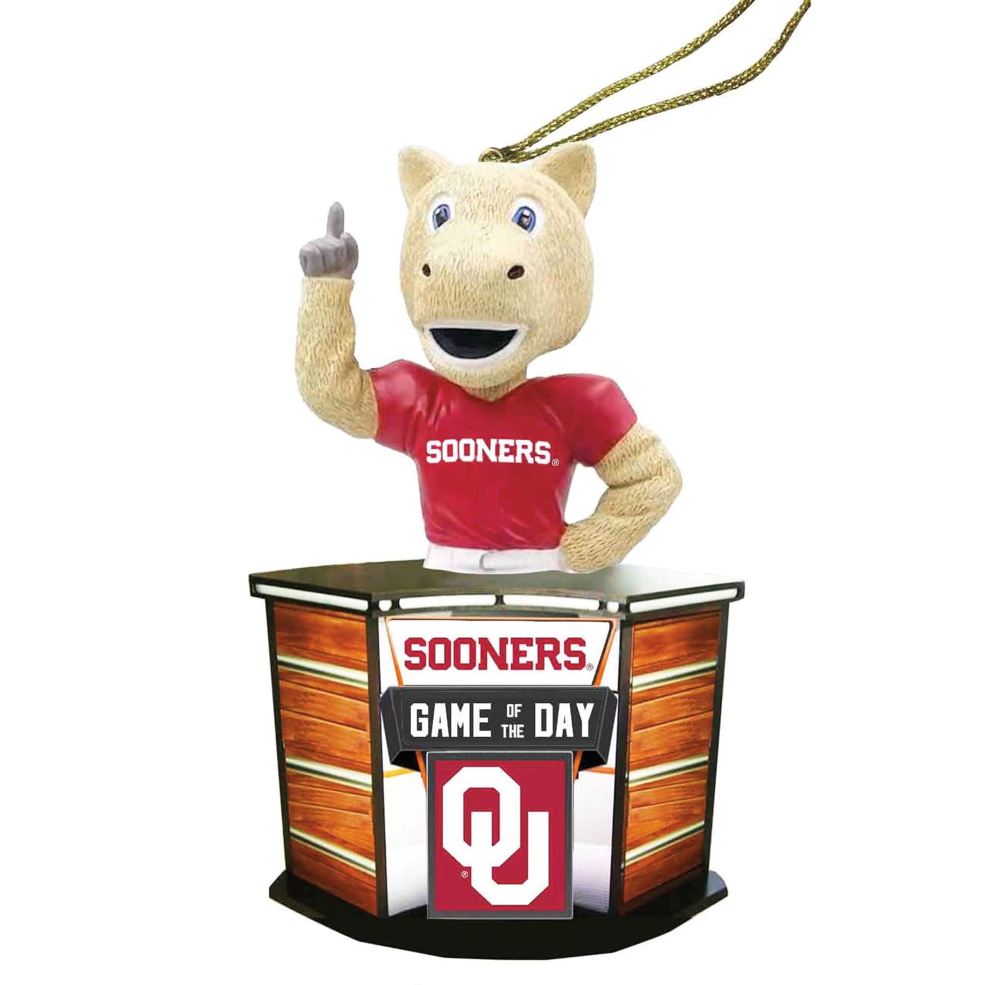 Santa's Workshop - Oklahoma Sooners 4" Game of the Day Ornament - Red