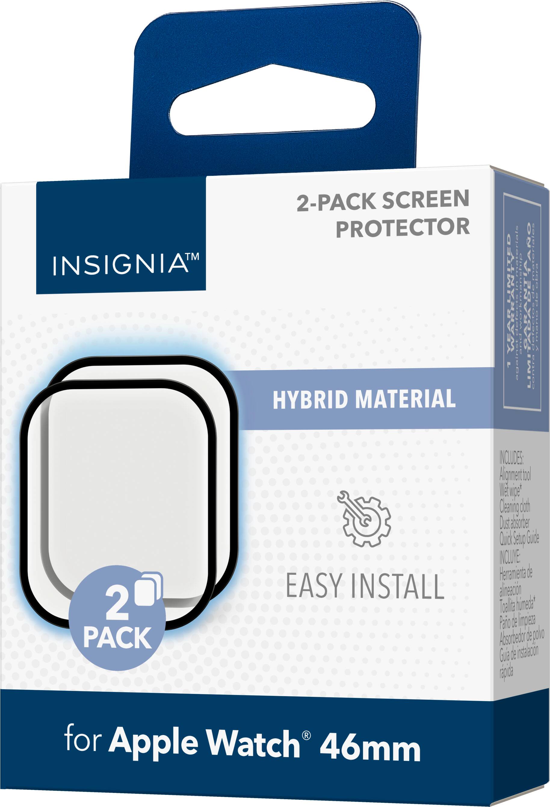 Insignia 2-Pack Screen Protector for Apple Watch 46mm: Hybrid Material, Easy Install, Includes Dust Absorber, Quick Start Guide, and 2-Pack.