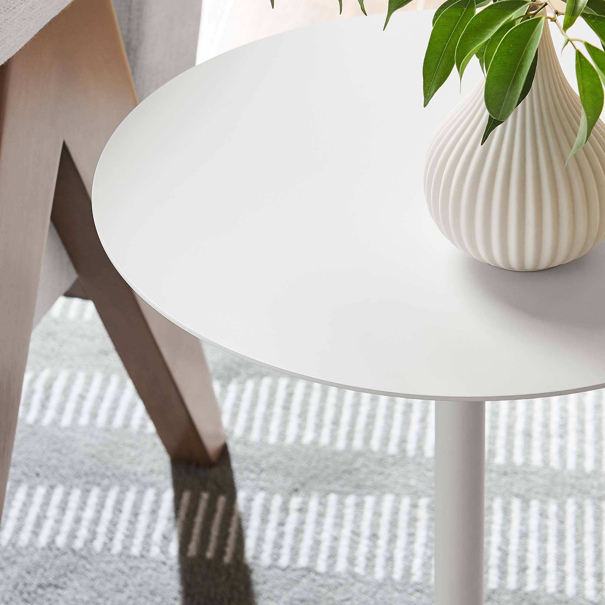 Alt View 2. Modway - Aliza Round White Marble Side Table by Modway - White White.