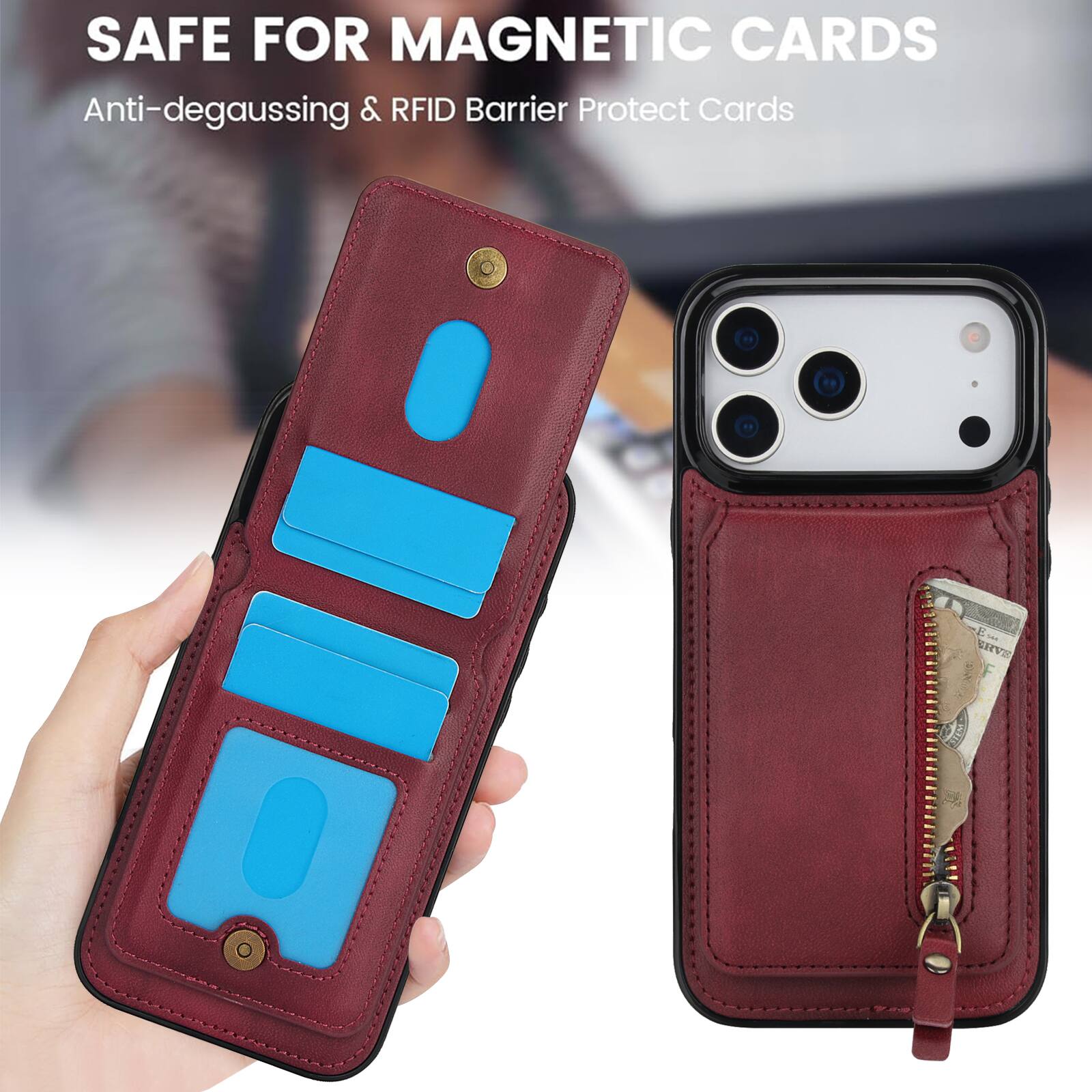 SAFE FOR MAGNETIC CARDS  
Anti-degaussing & RFID Barrier Protect Cards