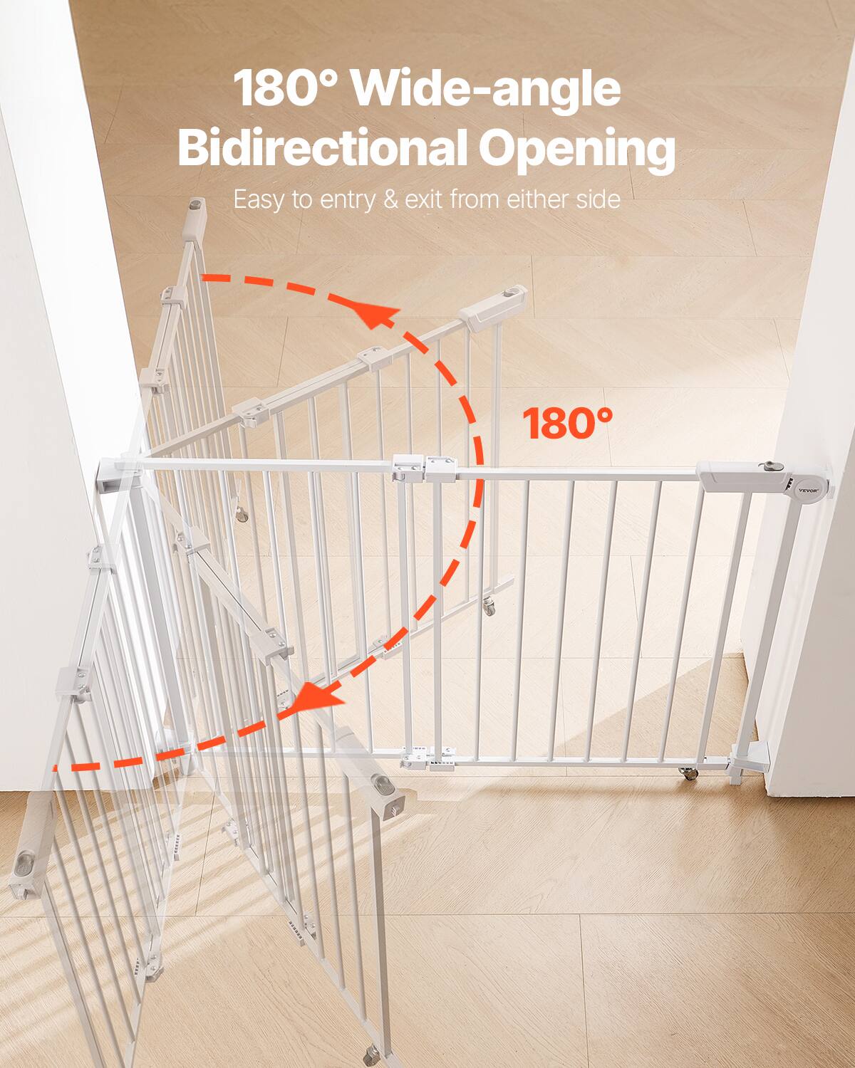 180° Wide-angle Bidirectional Opening
Easy to enter & exit from either side
180°