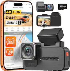 wolfbox - X5Duo
64GB
4K HDR Dual STARVIS 2
Mirror Switch Sound REC
Speed: 68 mph 7832m
GPS
EIS
Snapshot
Dash cam file