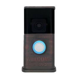Michael Healy - Multilingual Welcome Video Doorbell Cover (Ring 3, 3 Plus, 4, Battery Plus and Battery Pro) - Oiled Bronze