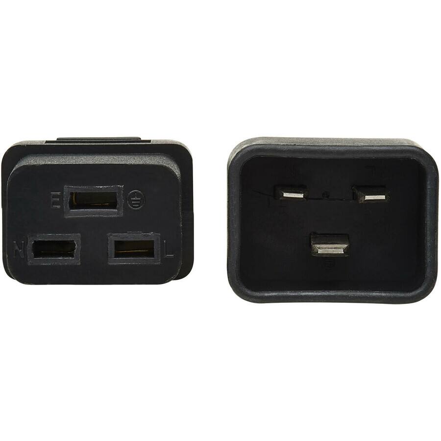 Alt View 2. Tripp Lite - Tripp Lite by Eaton Power Extension Cord C19 to C20 - Heavy-Duty 20A 250V 12 AWG 15 ft. (4.6 m) Black - For Server - Black.