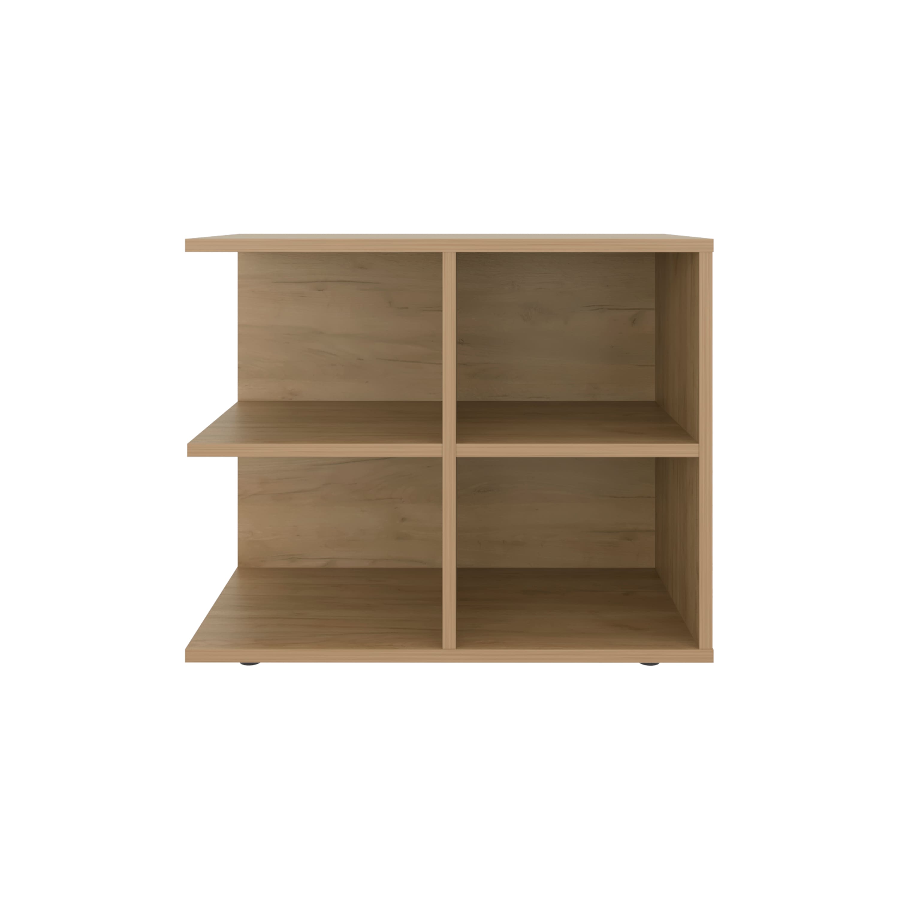 TuHome - Royal Console Sideboard Cart with Two Doors and Open Shelves, Multipurpose Storage Unit and a Minimalist Design - Natural Oak