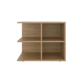 TuHome - Royal Console Sideboard Cart with Two Doors and Open Shelves, Multipurpose Storage Unit and a Minimalist Design - Natural Oak