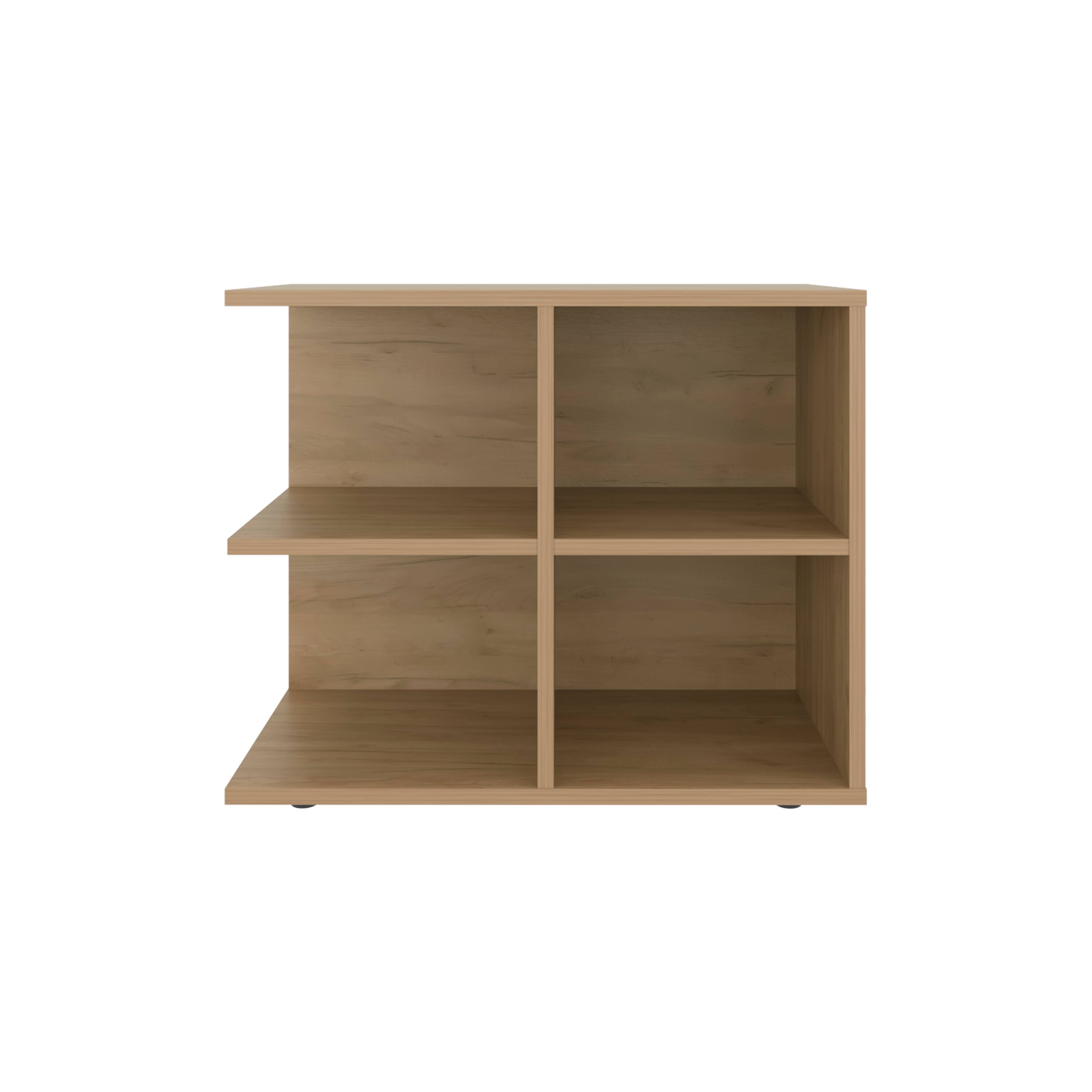 Front. TuHome - Royal Console Sideboard Cart with Two Doors and Open Shelves, Multipurpose Storage Unit and a Minimalist Design - Natural Oak.