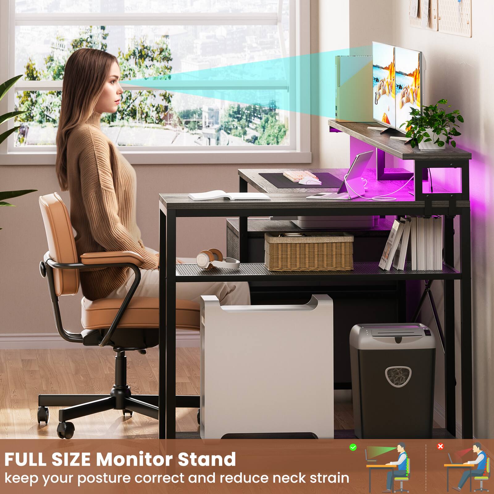 FULL SIZE Monitor Stand  
keep your posture correct and reduce neck strain