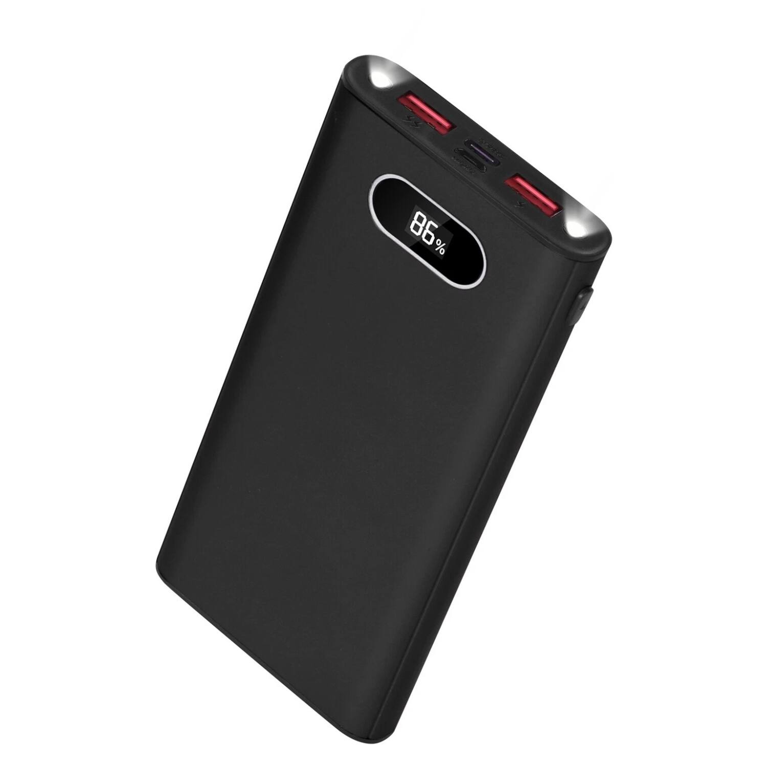 Home Collection - 20000mAh Wireless Power Bank with Fast Charging, LED Display & Triple Output - Black