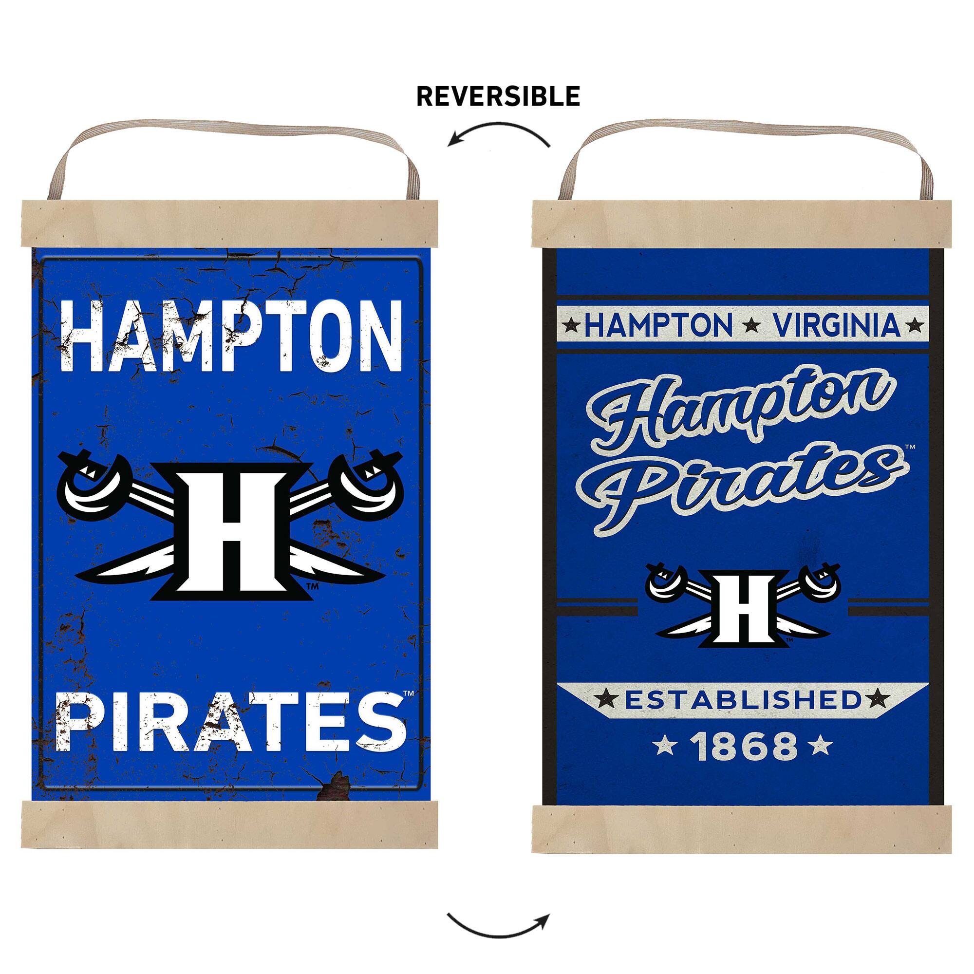 REVERSIBLE  
HAMPTON  
HAMPTON VIRGINIA  
Hampton Pirates  
H  
ESTABLISHED 1868