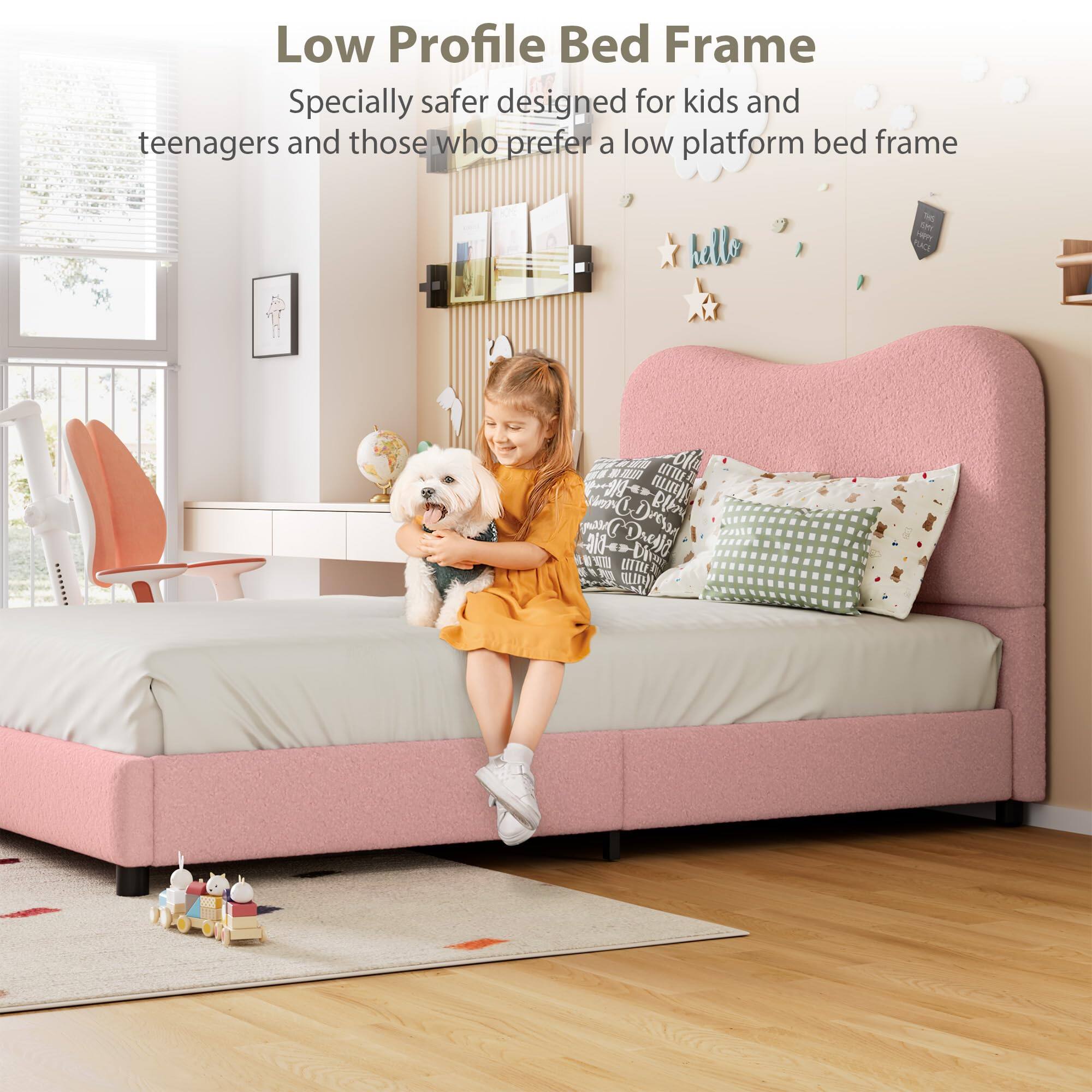 Low Profile Bed Frame  
Specially safer designed for kids and teenagers and those who prefer a low platform bed frame
