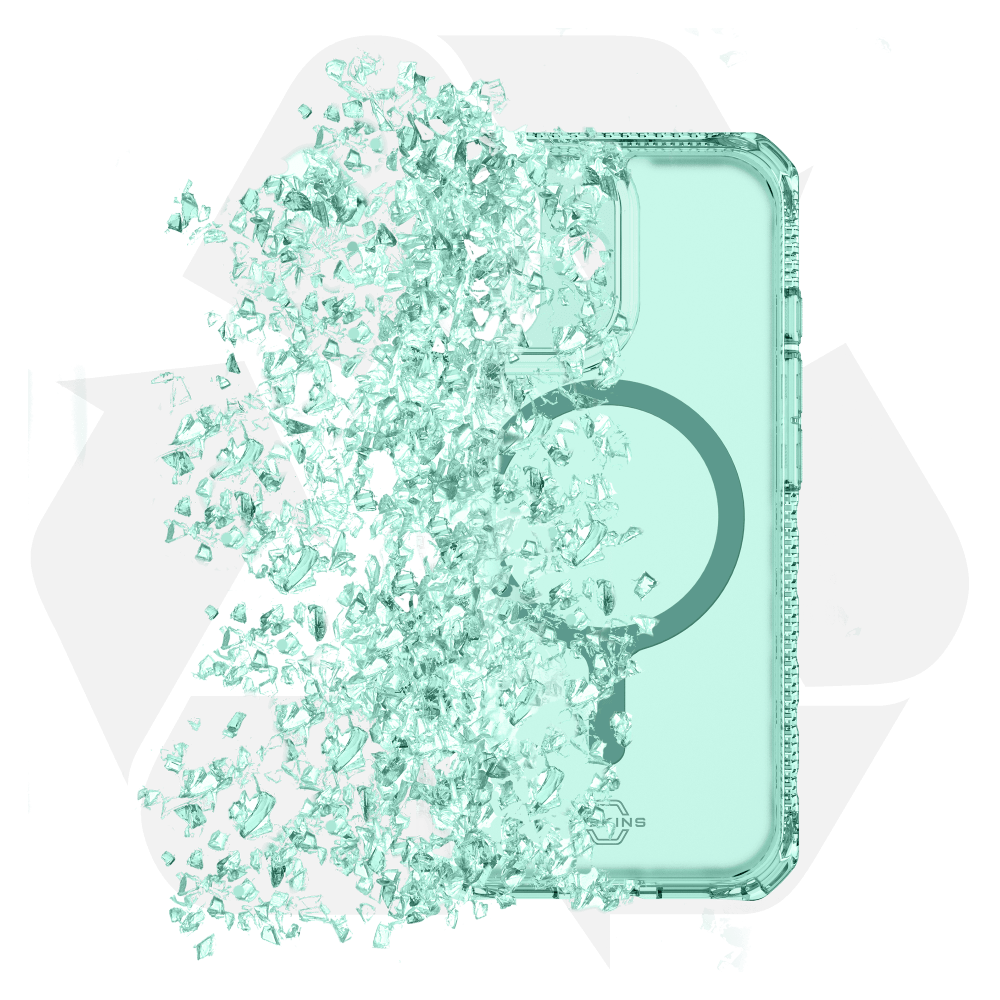 Alt View 6. Itskins - HYBRID R // VAPOR MagSafe Case for Apple iPhone 17 - Light Green.