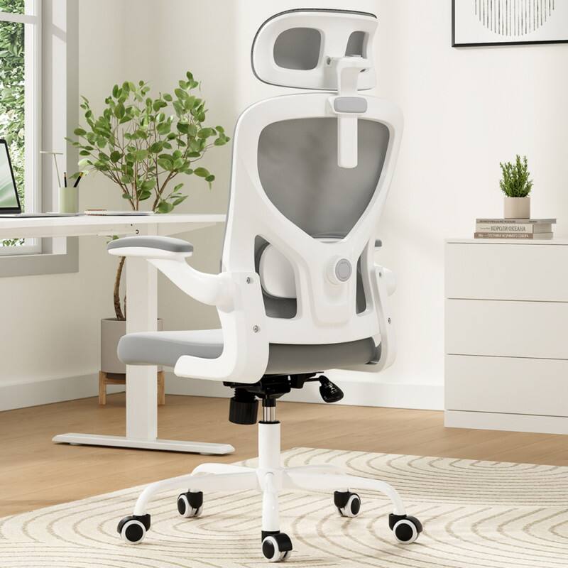 Alt View 5. HTUTWOO - Ergonomic Office Chair, Home Office Desk Chair with Headrest with Armrests and Adjustable Lumbar Support for Office,Game - Gray.