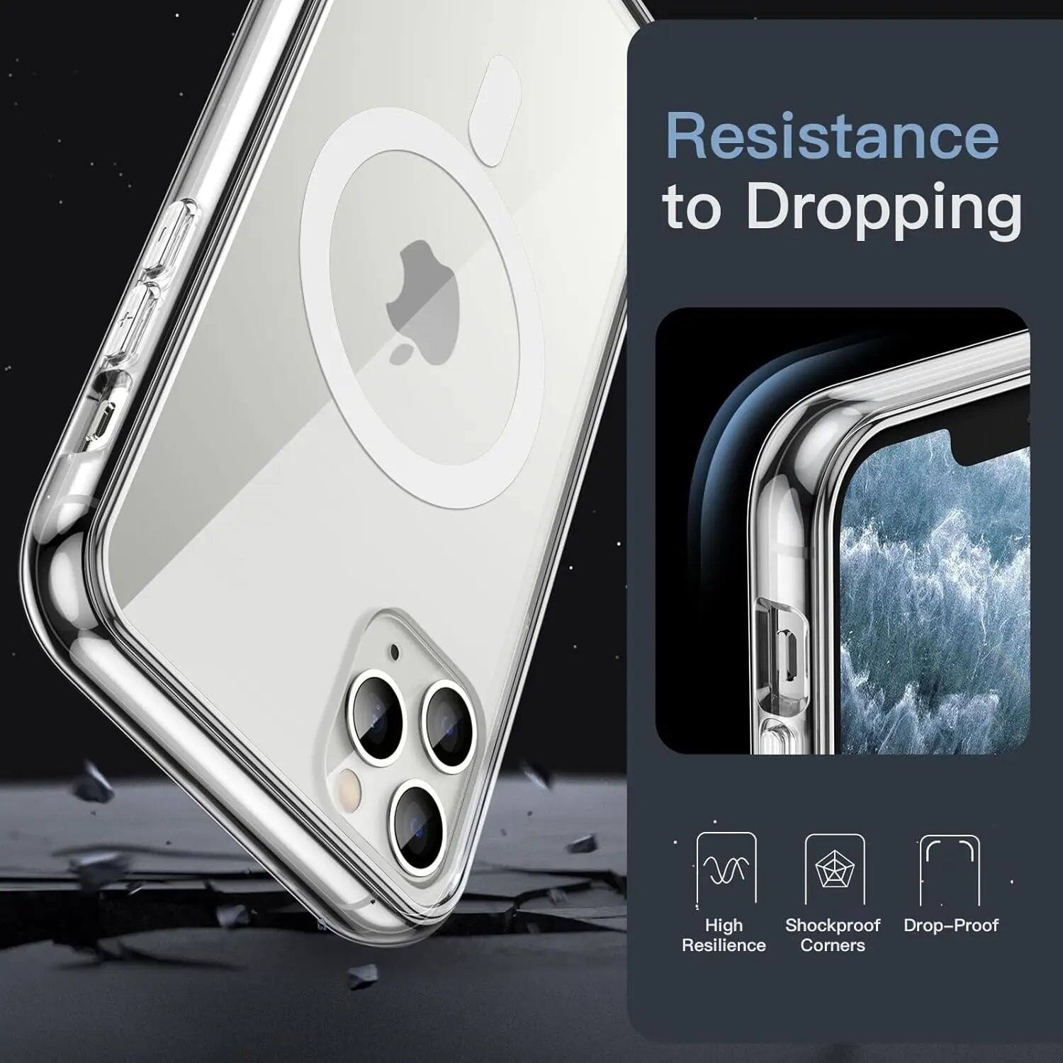 Entronix [Magnetic] Case for iPhone 11 Pro [Hard Back] Cover Clear