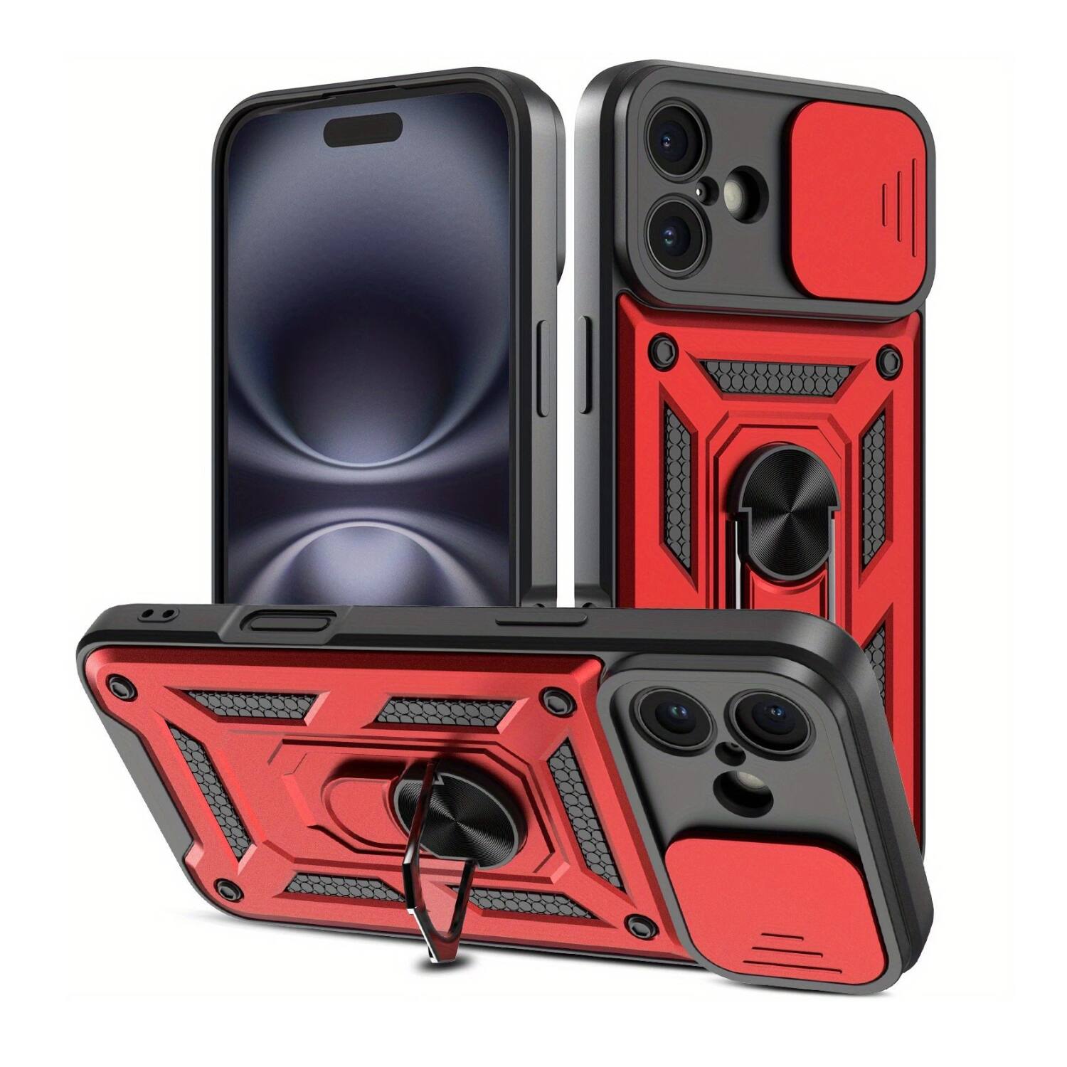 Stock Preferred Heavy Duty Shockproof Case for iPhone 17 Pro Red Best Buy