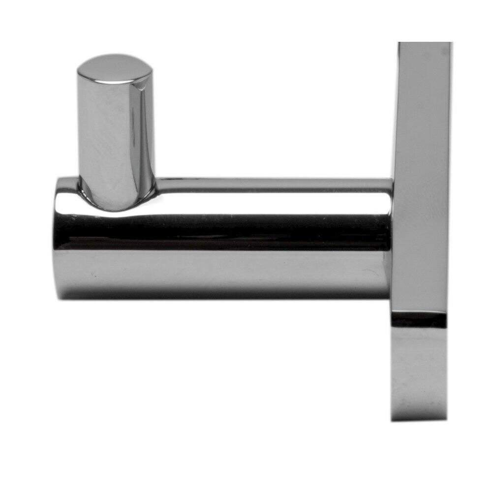 Angle. Alfi - Polished Chrome Wall Mounted 4 Prong Robe / Towel Hook Bathroom Accessory - Silver.