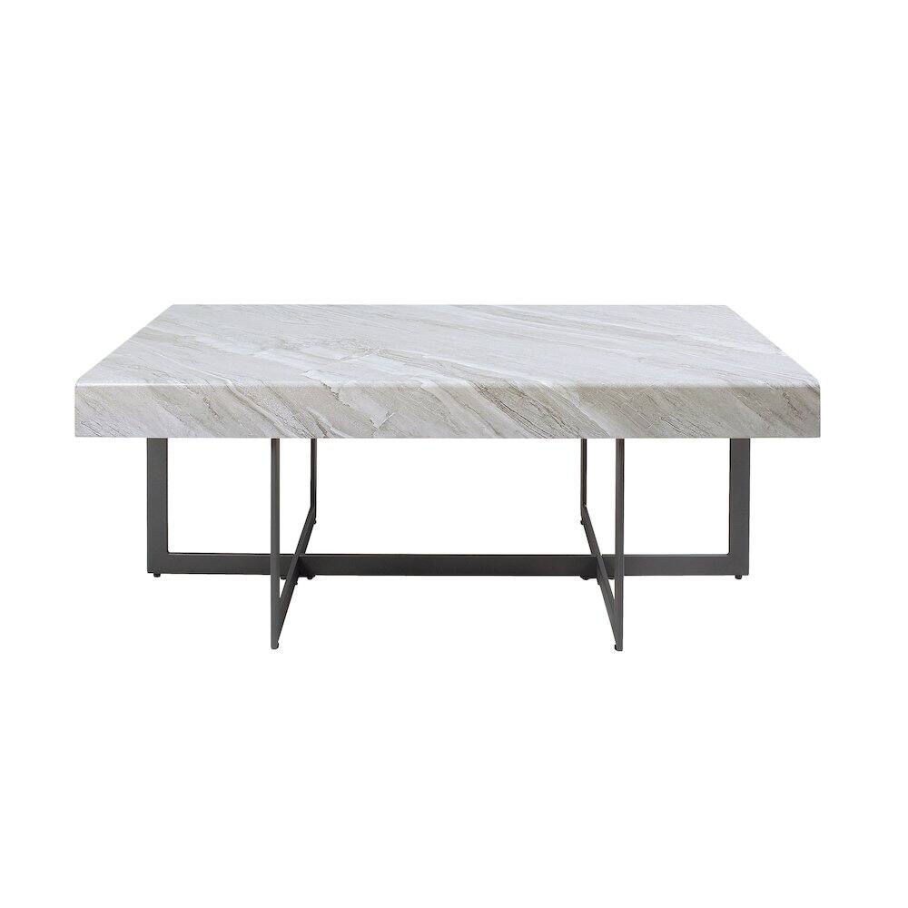 Alt View 1. Furniture of America - Vasket Contemporary Metal 2-Drawer Coffee Table - Grey.