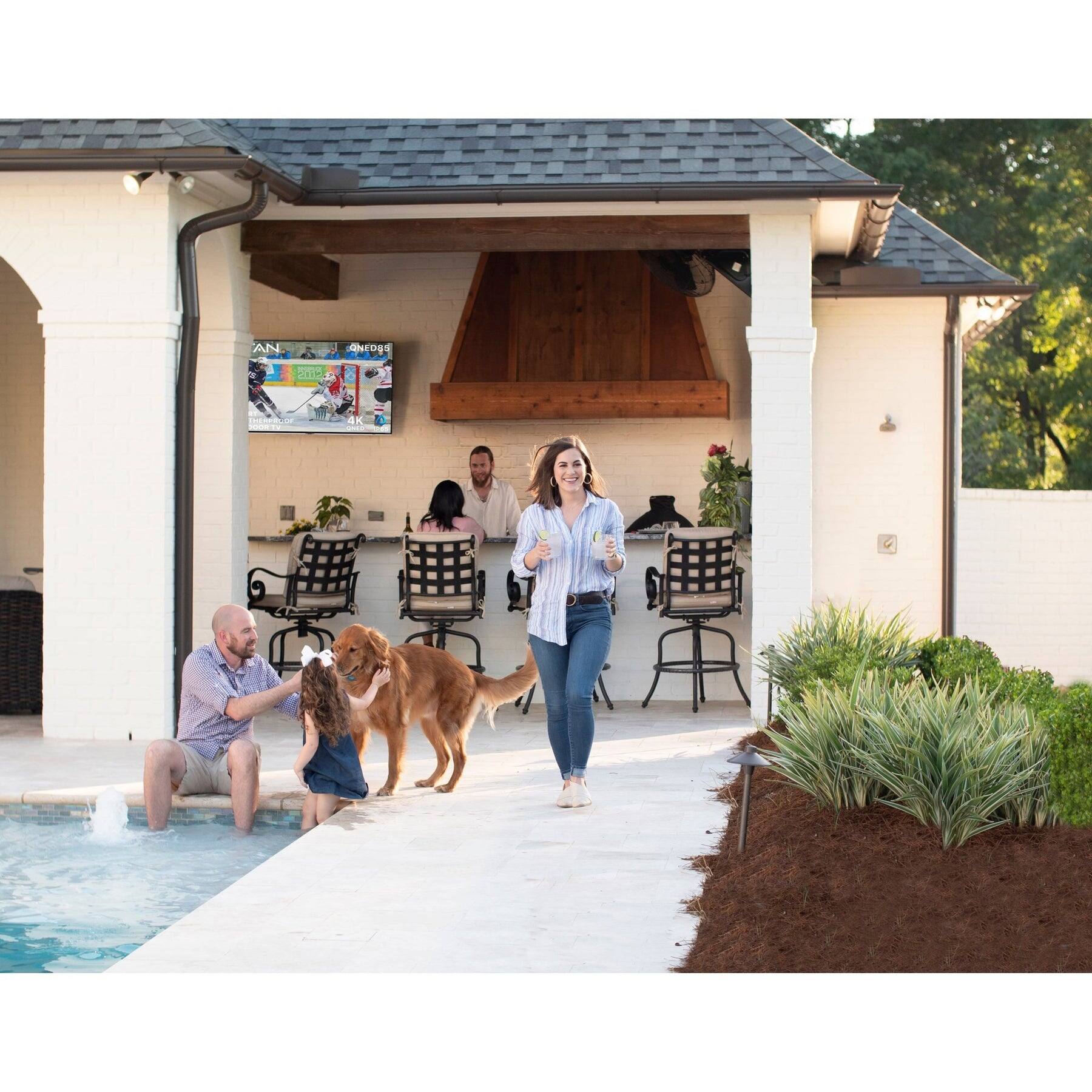 Alt View 1. Titan - Titan L200 QNED 65" Partial Sun Smart Outdoor TV, IP65 Weatherproof, 1500 Nits, WebOS 4K, Assembled in USA 2 Yr Wty - Black.