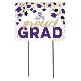 Jardine - Loras College Duhawks 18" x 24" Proud Grad Yard Sign - White