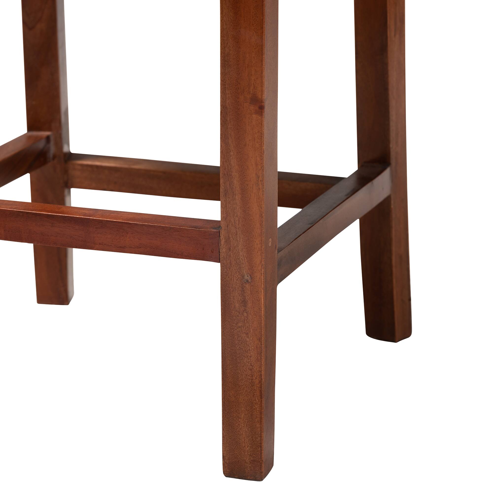 Alt View 2. bali & pari - Racquel Modern Bohemian Natural Rattan and Mahogany Wood Counter Stool - Natural Brown/Walnut Brown.