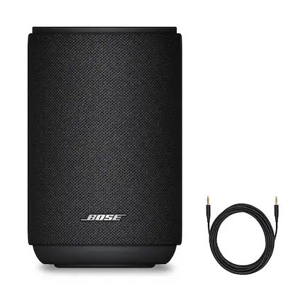 Front. Bose - Bose Lifestyle Ultra Speaker Bundle with Aux Cable, Wireless Home Speaker, TrueSpatial Audio, CleanBass (Black) - Black.