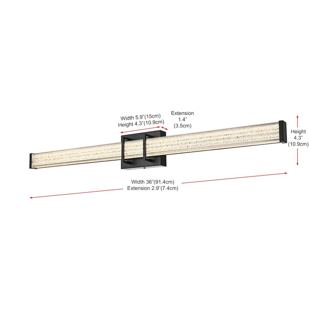 Living District - Ivaan 36 Inch Led Wall Sconce In - Black price history on PriceWatchPro