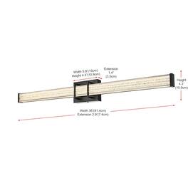 Living District - Ivaan 36 Inch Led Wall Sconce In - Black