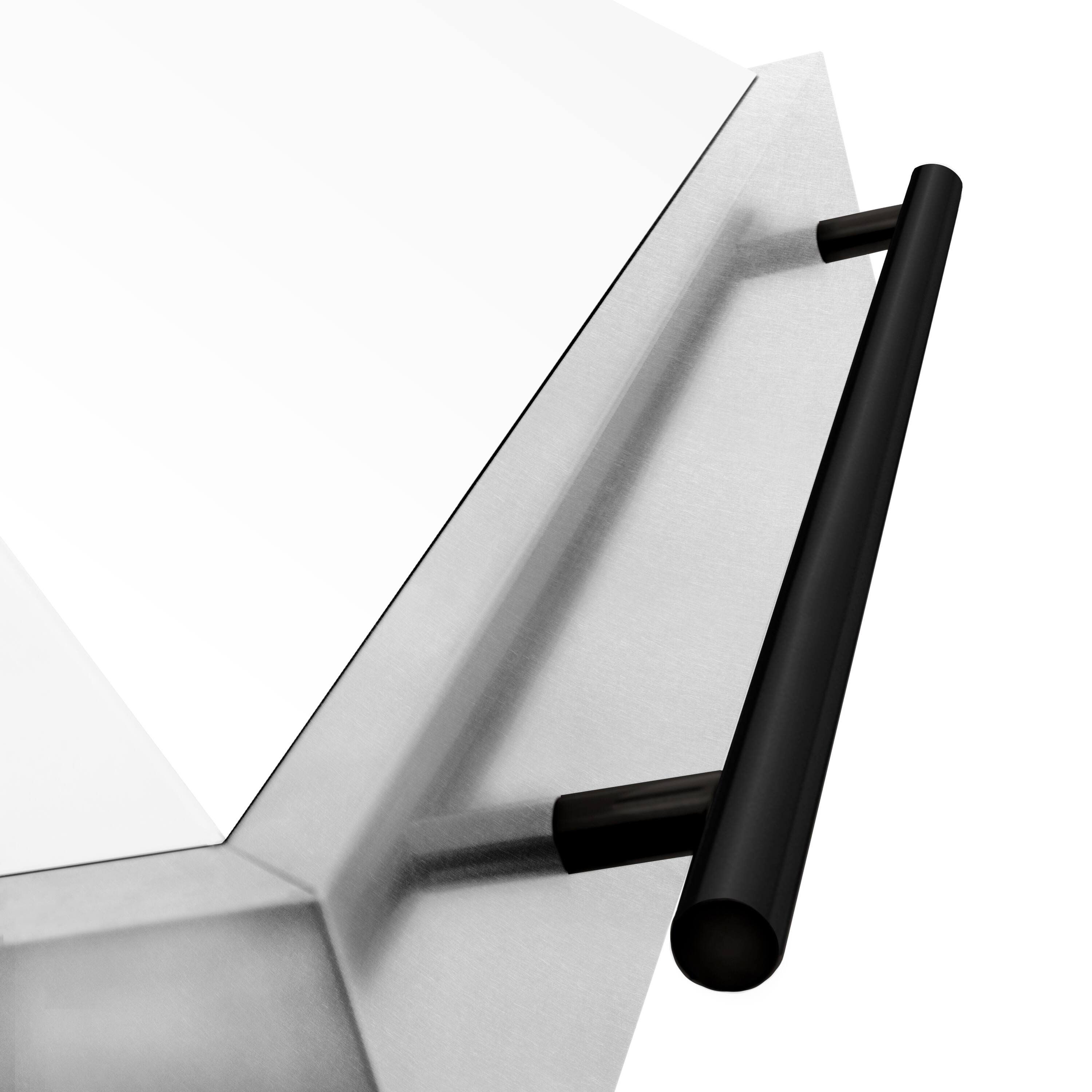 Alt View 2. ZLINE - ZLINE Autograph Edition 30 in. Satin Stainless Steel Wall Mount Range Hood with White Matte Shell and Matte Black Handle - Satin Stainless Steel with White Matte Shell.