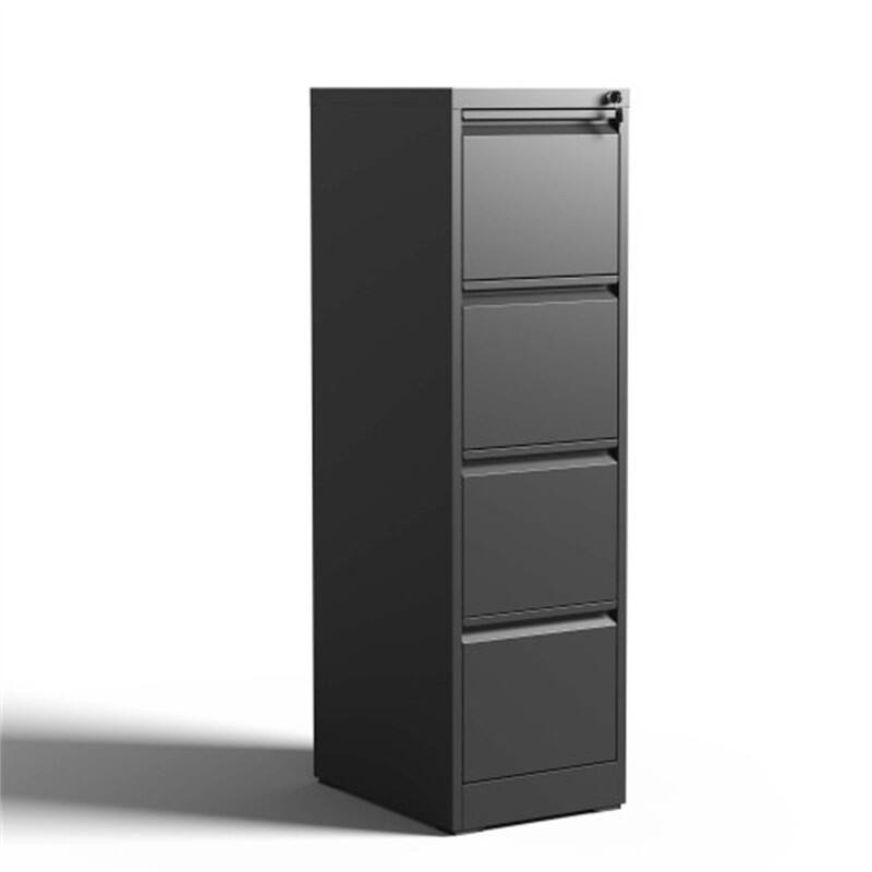 Angle. HTUTWOO - 4 Drawer Metal Vertical File Cabinet with Lock – Office Home Steel Vertical File Cabinet for A4 Legal/Letter Size - Black.