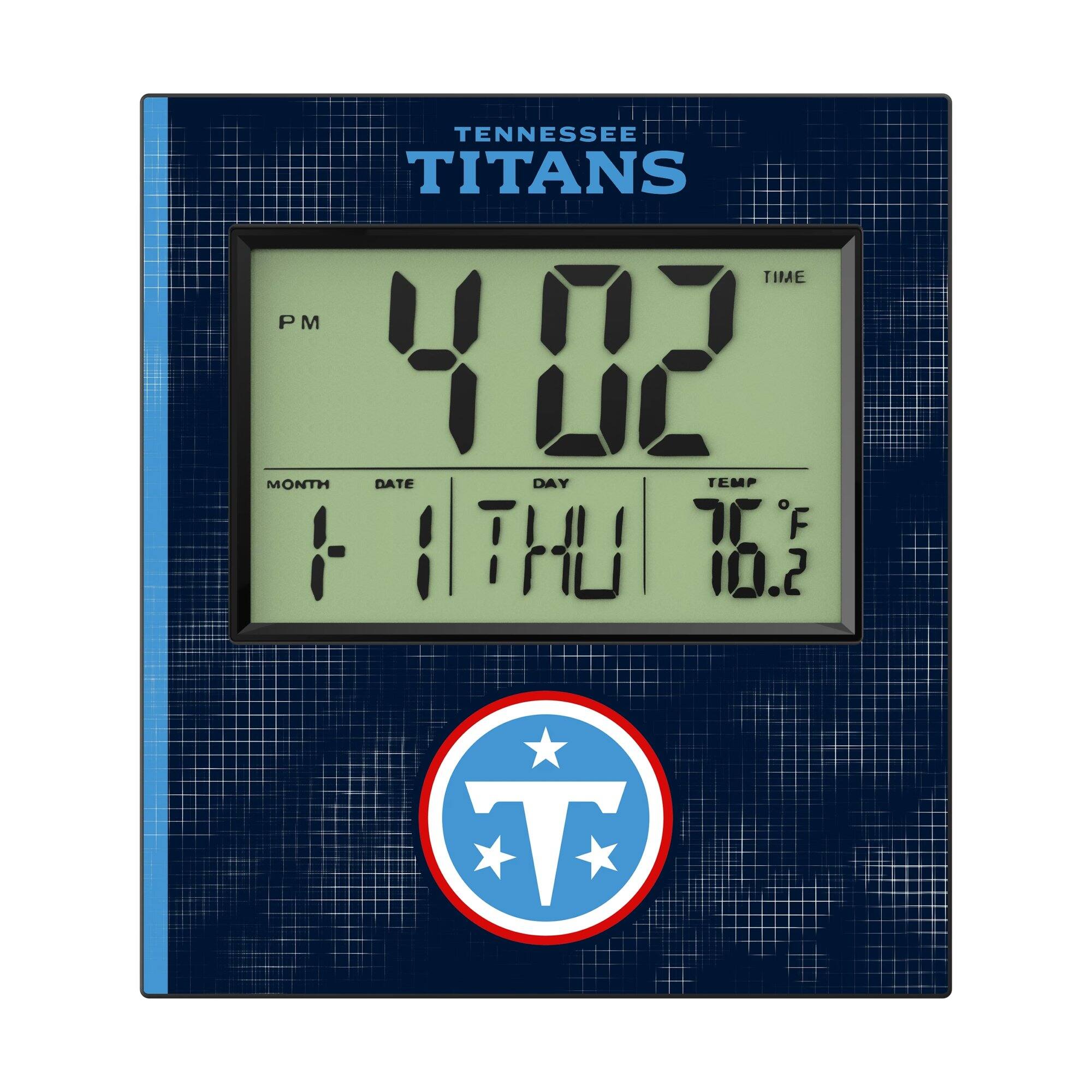 TENNESSEE TITANS  
TIME: 4:02 PM  
MONTH: 1  
DATE: 1  
DAY: THU  
TEMP: 76.2°F