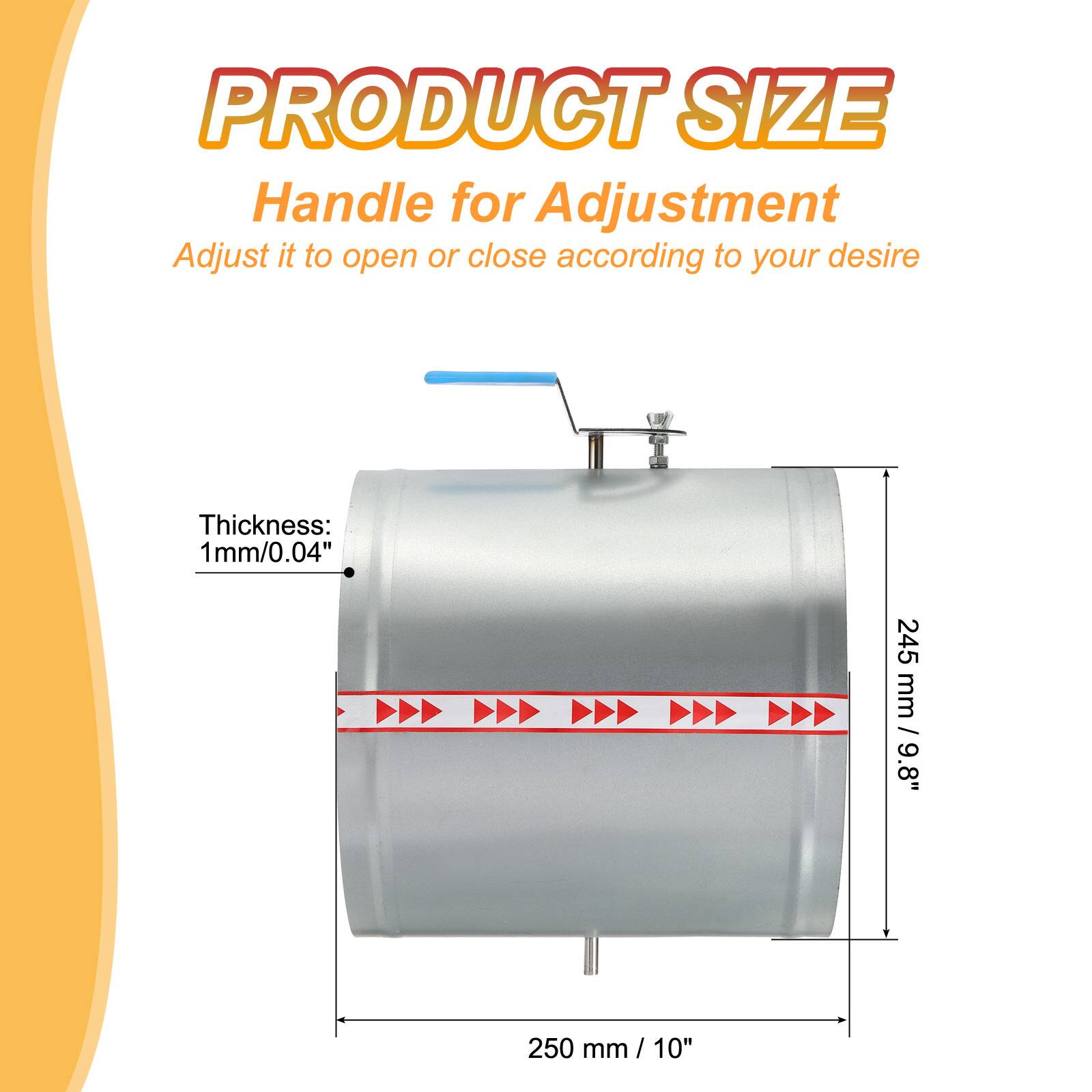 PRODUCT SIZE  
Handle for Adjustment  
Adjust it to open or close according to your desire  

Thickness: 1mm/0.04"  
245 mm / 9.8"  
250 mm / 10"