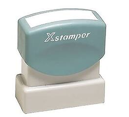 Cosco - Xstamper PAID Rectangle Pre-Inked Stamps, 1 5/8" x 1/2", Blue and Red Ink - Blue/Red