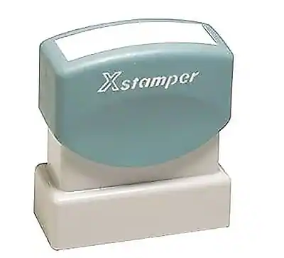 Front. Cosco - Xstamper PAID Rectangle Pre-Inked Stamps, 1 5/8" x 1/2", Blue and Red Ink (036029) - Blue/Red.