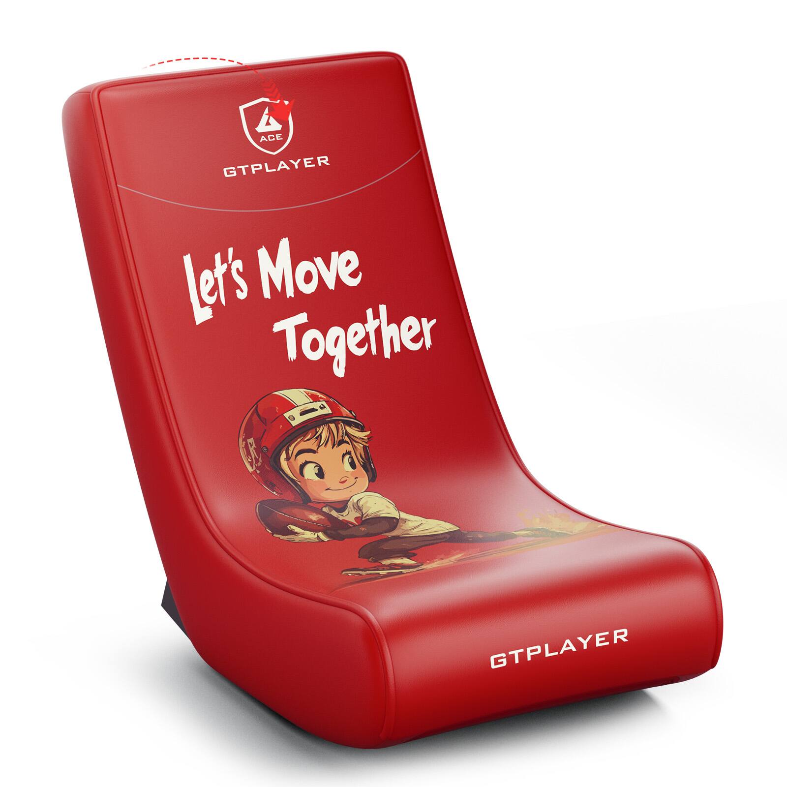 GTPlayer - Rocker Floor Gaming Chair Ergonomic Comfortable Floor Rocker, Football Pattern - Red