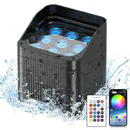 UKing - 9LED Waterproof Wireless Par Light Battery DMX RGBWA+UV Led Uplights