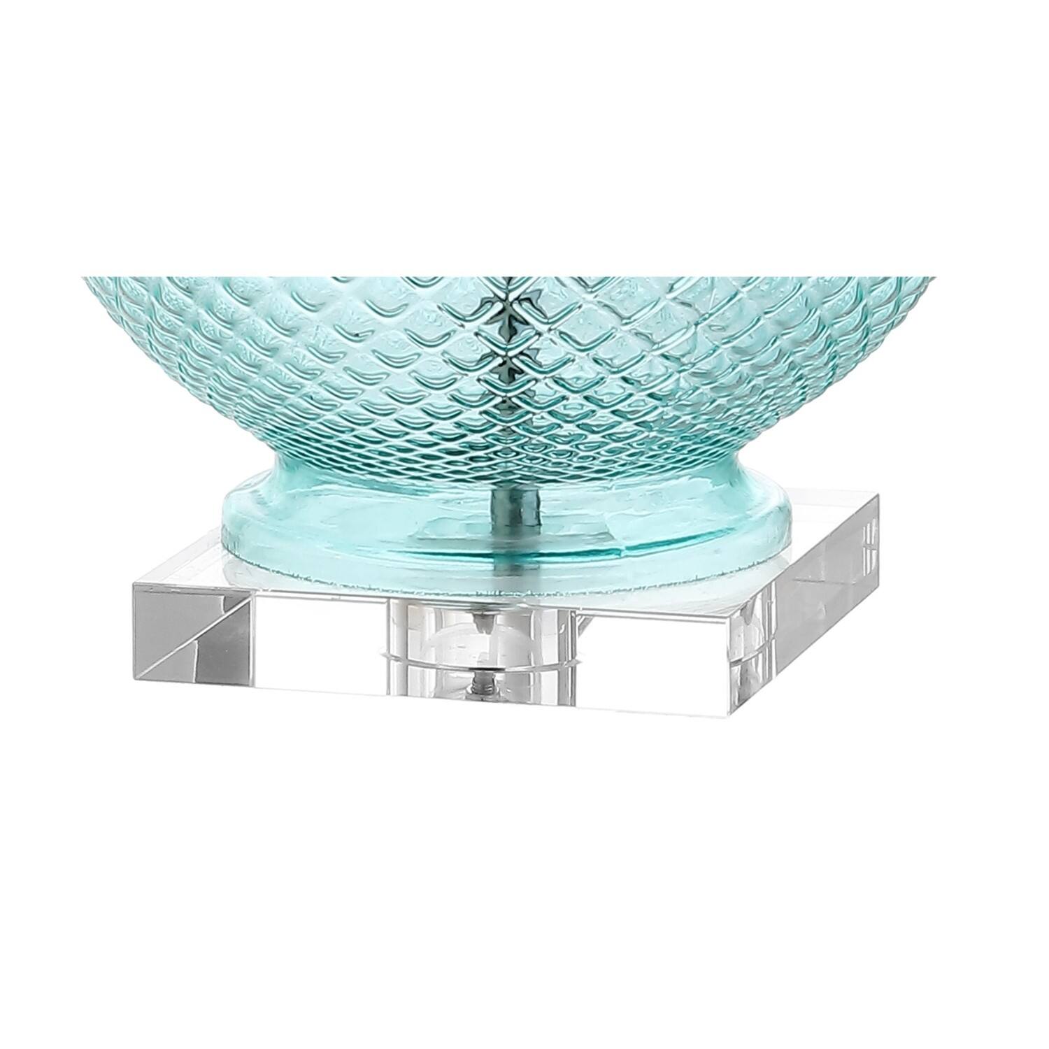 Alt View 7. Jonathan Y - Estelle 26" Glass and Crystal LED Table Lamp, Aqua - Aqua/Clear.