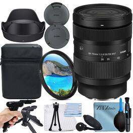 Sigma - 28-70mm f/2.8 DG DN Contemporary Lens for Sony E Mount Bundle + UV Filter + ZeeTech Bundle - Black