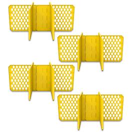 ORGANIZE-IT! - 6 Slot Tote Dividers for 27 Gal Storage Containers, 4 Pack - Yellow