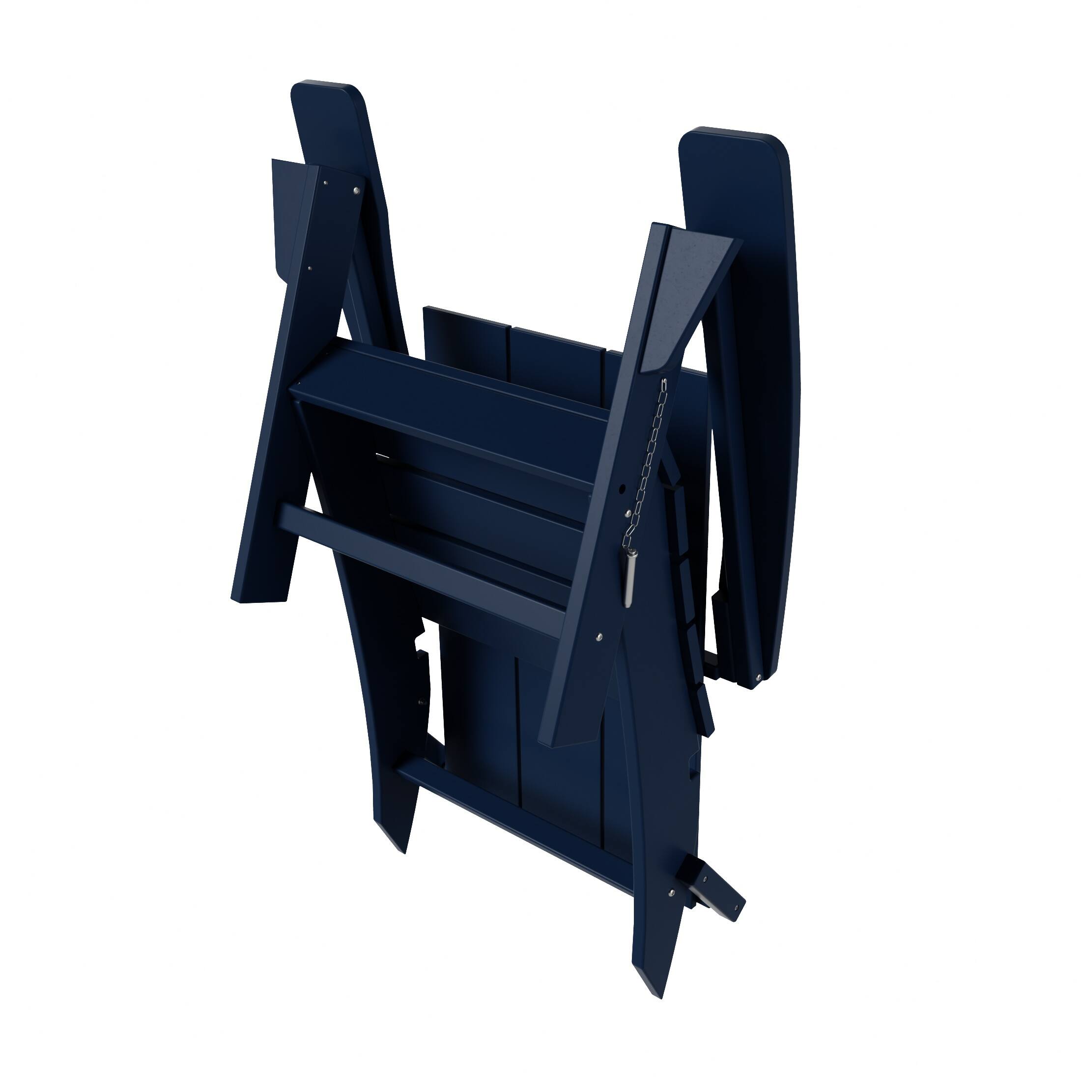 Alt View 4. WestinTrends - WestinTrends Ashore Outdoor HDPE Modern Folding Adirondack Chair - Navy Blue.