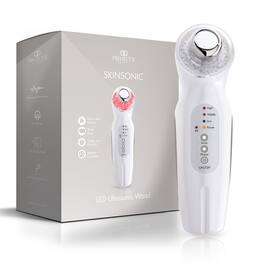 Project E Beauty - SkinSonic LED Ultrasonic Wand | LED Light Therapy | Vibration Therapy | Collagen Boost | Anti-Aging - White