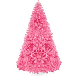 Best Choice Products - Artificial Christmas Tree, 9ft Premium Unlit Pine Design, Dense Branches w/Easy Assembly - Pink