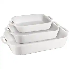 Staub - Ceramic 3-pc Rectangular Baking Dish Set - White