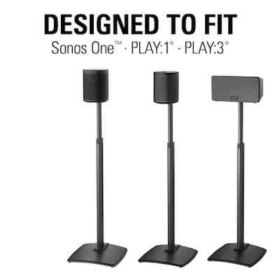 Sanus Adjustable Height Speaker Stands for Sonos One, PLAY:1 and Sanus Adjustable Height Speaker Stands for Sonos One, PLAY:1 and