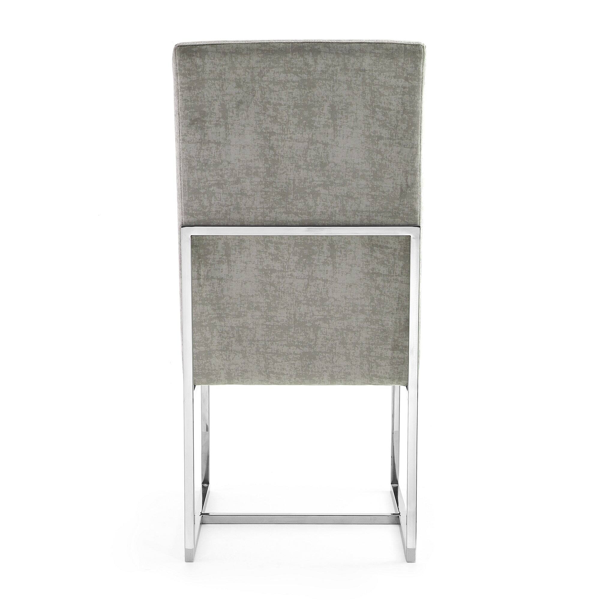 Alt View 3. Manhattan Comfort - Element Modern Metal Velvet Dining Chair - Steel.