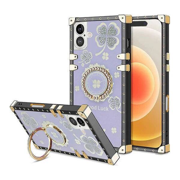 Entronix - Luxury Lucky-Clover Case for iPhone 16 Plus - Stylish and Protective Design - Purple