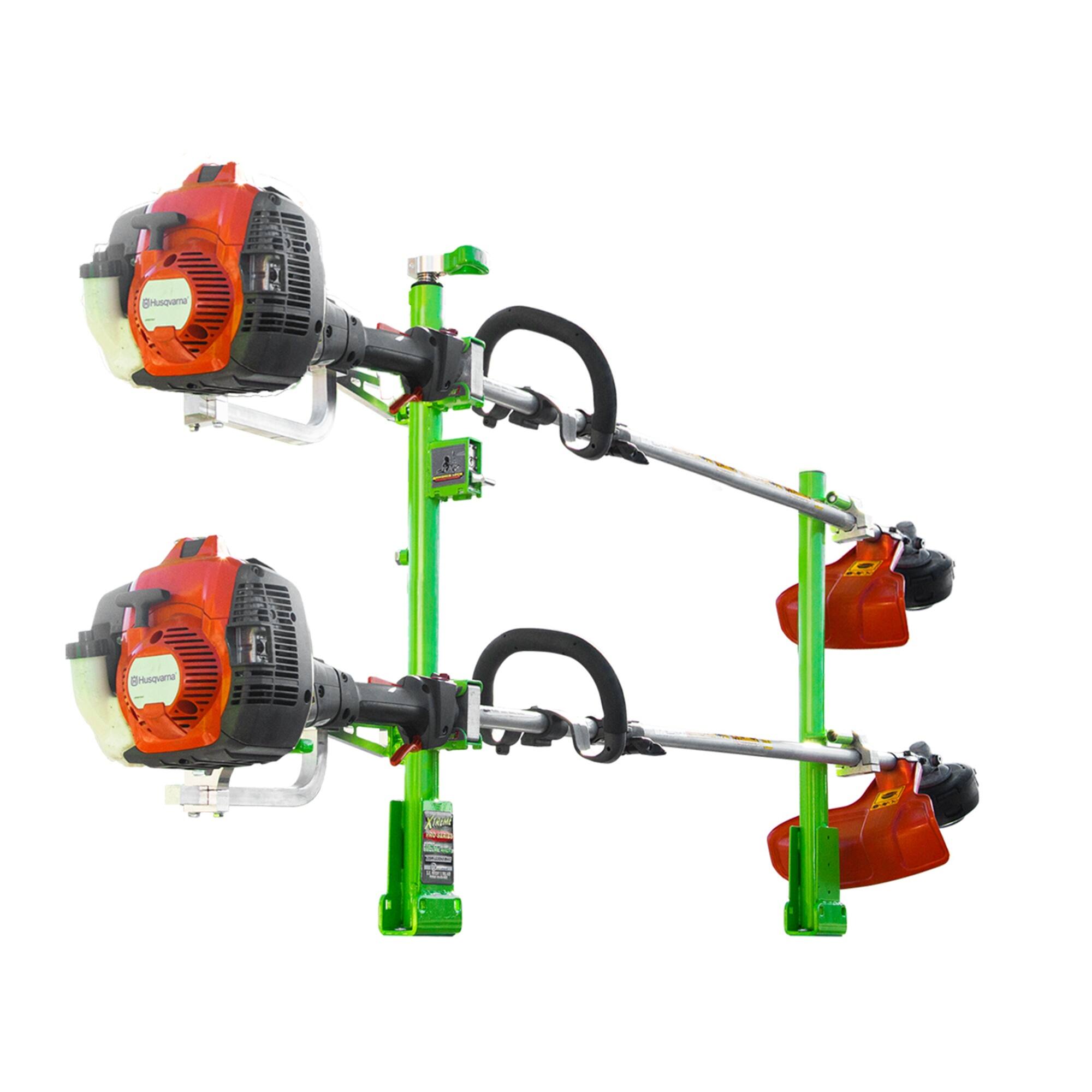 Alt View 1. Green Touch Industries - Green Touch Industries 2 Position Line Trimmer Rack & Backpack Leaf Blower Rack - White/Green.
