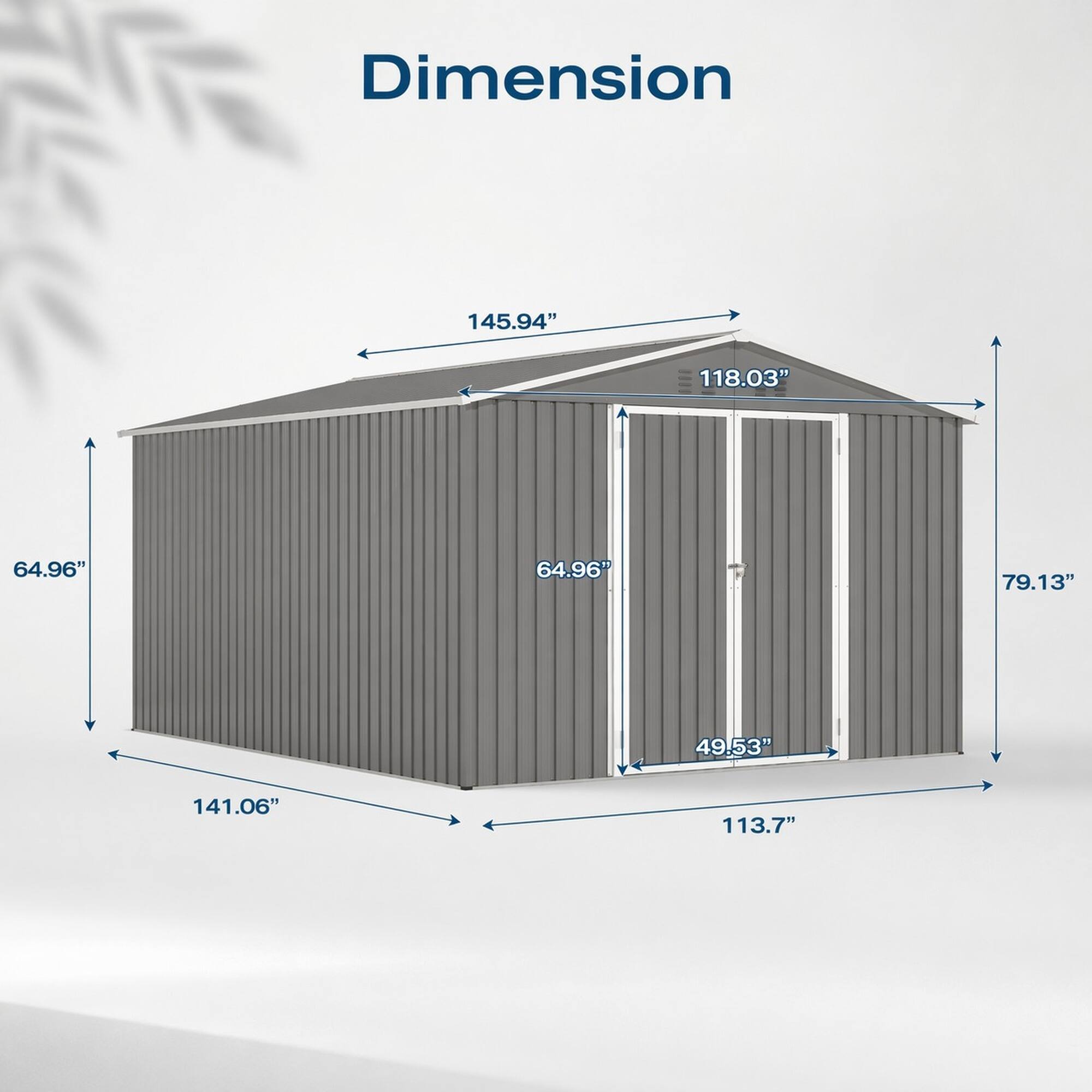 Dimension  
145.94"  
118.03"  
64.96"  
64.96"  
79.13"  
49.53"  
141.06"  
113.7"